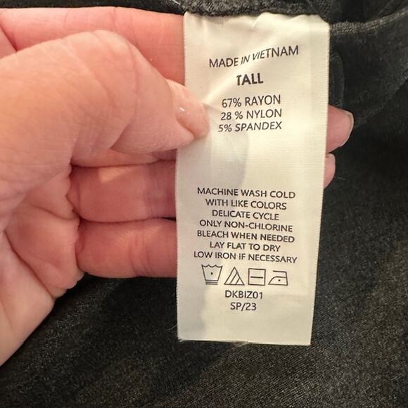 Quince Ultra-Stretch Ponte Straight Leg Pants Charcoal Large Tall 30" Inseam - Picture 10 of 11